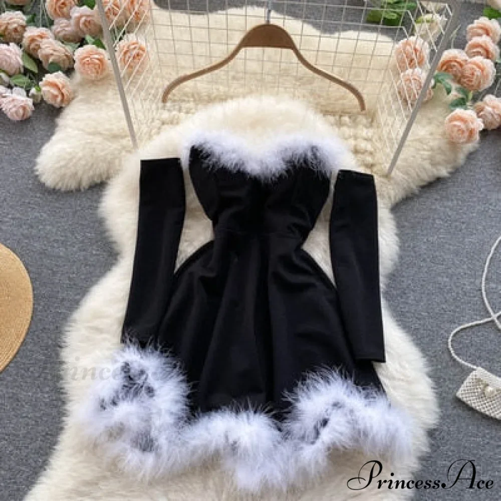 Gown Red for Backless Furry Strapless Elegant - Women Party New Year/Christmas/Femme - Image 4