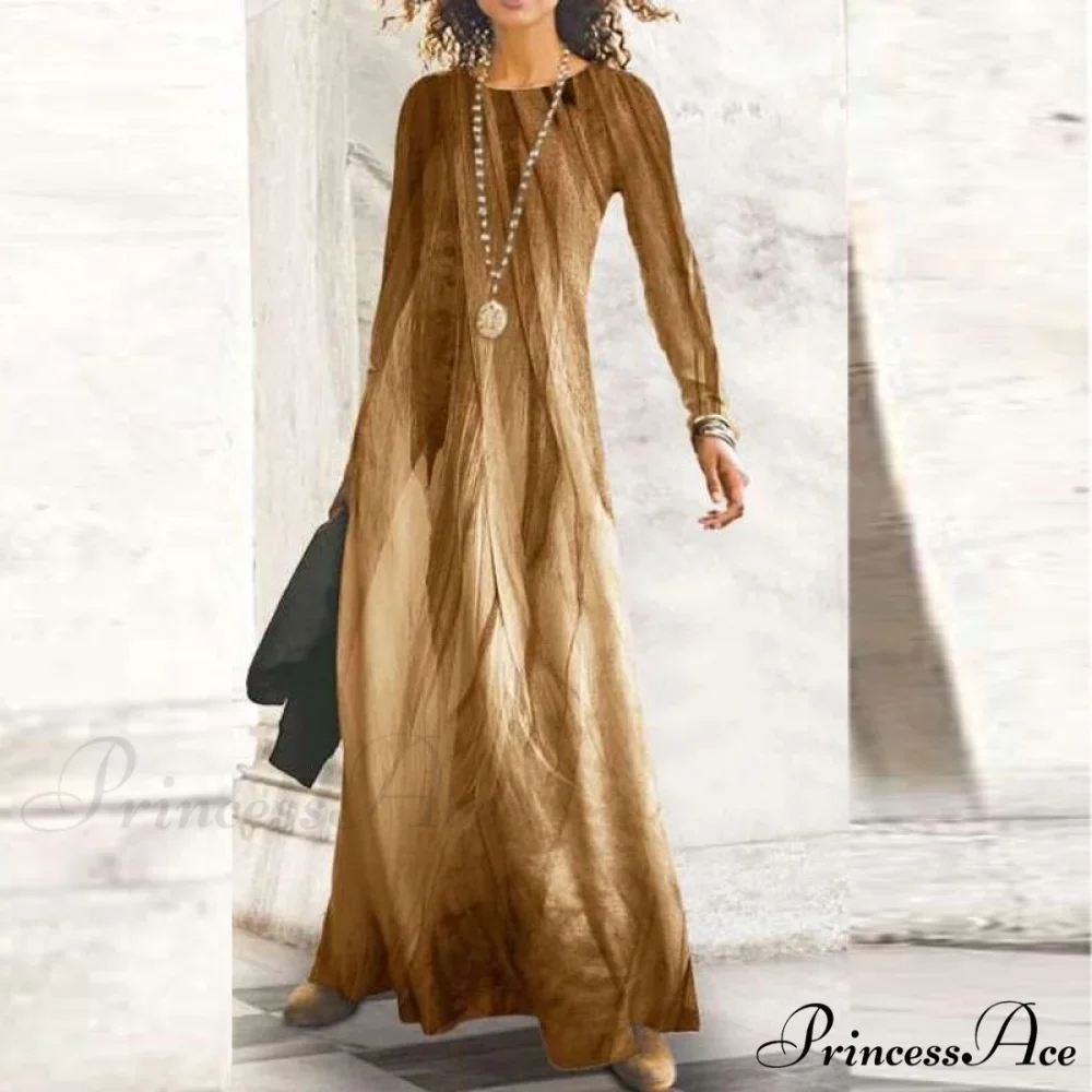 Full-Length Party Gown Long Gown Bohemian Neck Round Office Slim Lady Shiny Vintage Spring Dresses - Image 13