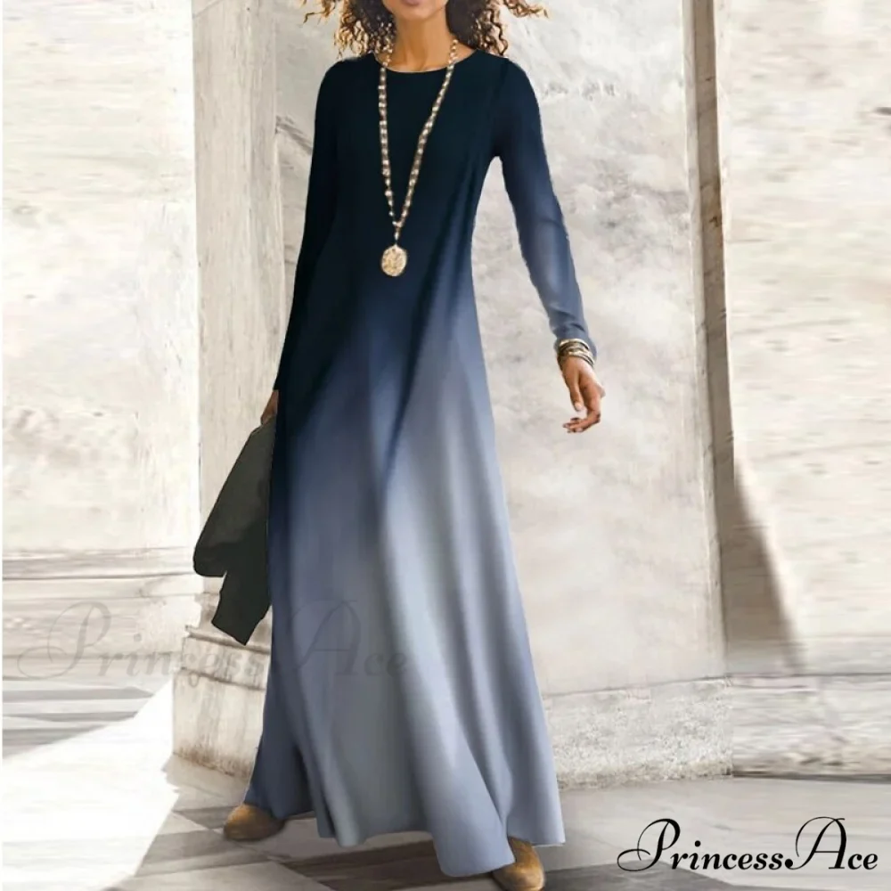 Full-Length Party Gown Long Gown Bohemian Neck Round Office Slim Lady Shiny Vintage Spring Dresses - Image 6