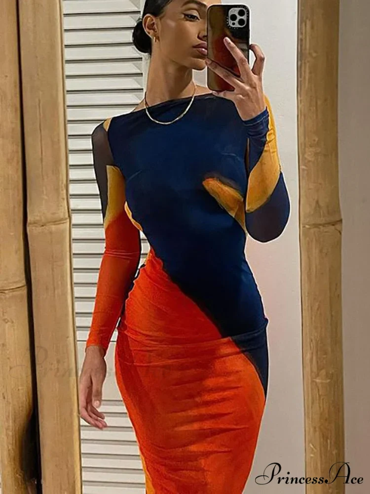 Coastal Full-Length Arm Gown Gown Warm-Season Outfits Backless 2024 Club Party Design Long Fashion Bodycon Dress - Image 2