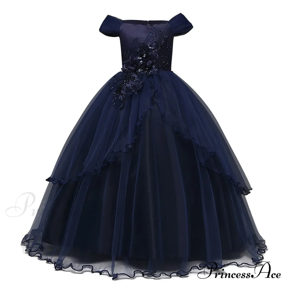 Embroidery Gown 6-14 Lace Wedding Flower Teen Party Girls Birthday Formal For Christmas Clothes Red Kids Dresses Gown Yrs - Image 12