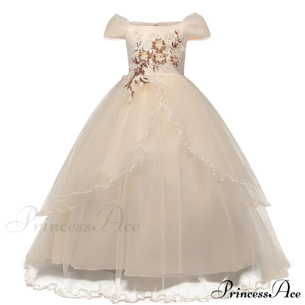 Embroidery Gown 6-14 Lace Wedding Flower Teen Party Girls Birthday Formal For Christmas Clothes Red Kids Dresses Gown Yrs - Image 13