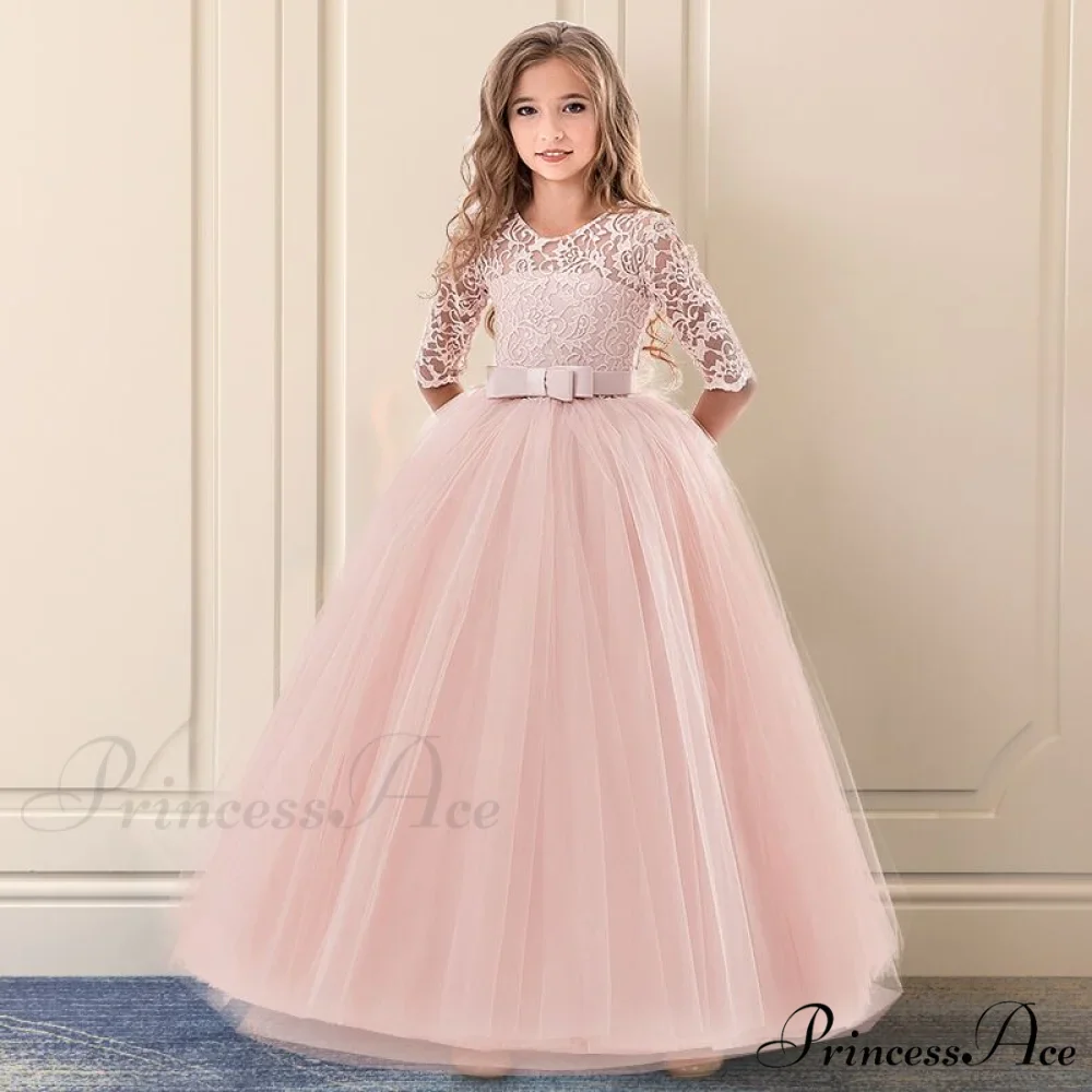 Embroidery Gown 6-14 Lace Wedding Flower Teen Party Girls Birthday Formal For Christmas Clothes Red Kids Dresses Gown Yrs - Image 15