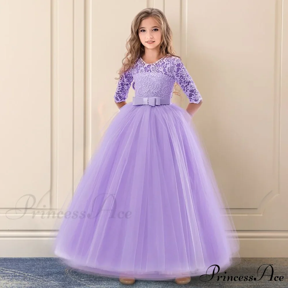 Embroidery Gown 6-14 Lace Wedding Flower Teen Party Girls Birthday Formal For Christmas Clothes Red Kids Dresses Gown Yrs - Image 16
