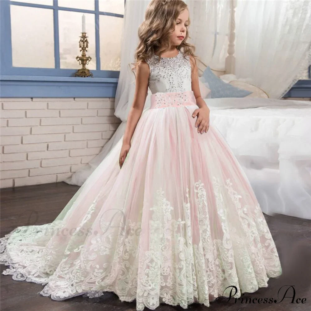 Embroidery Gown 6-14 Lace Wedding Flower Teen Party Girls Birthday Formal For Christmas Clothes Red Kids Dresses Gown Yrs - Image 3