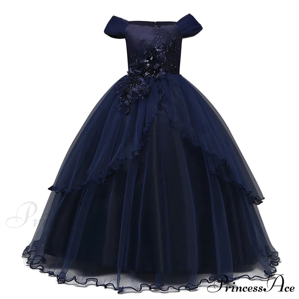 Embroidery Gown 6-14 Lace Wedding Flower Teen Party Girls Birthday Formal For Christmas Clothes Red Kids Dresses Gown Yrs - Image 49