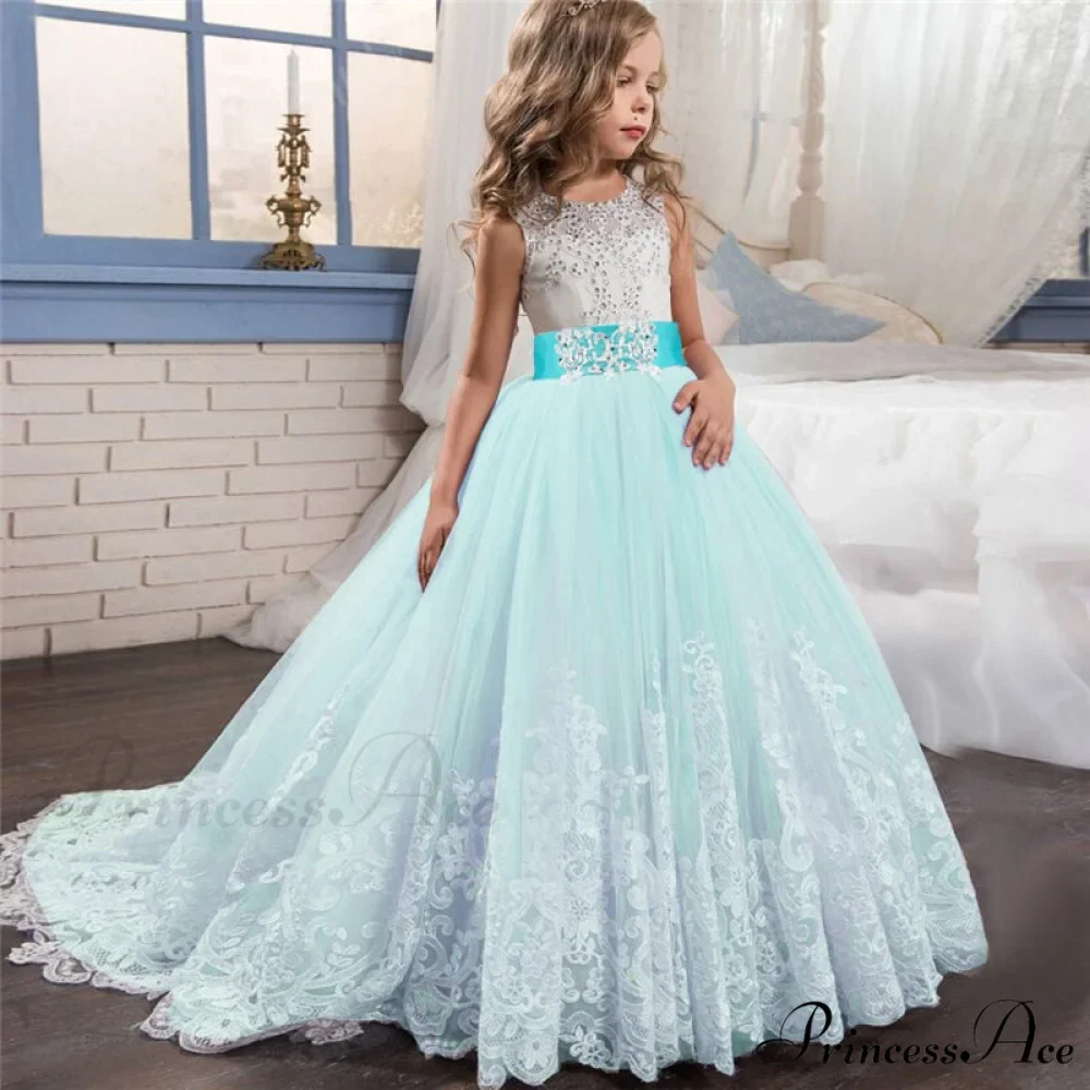 Embroidery Gown 6-14 Lace Wedding Flower Teen Party Girls Birthday Formal For Christmas Clothes Red Kids Dresses Gown Yrs - Image 9
