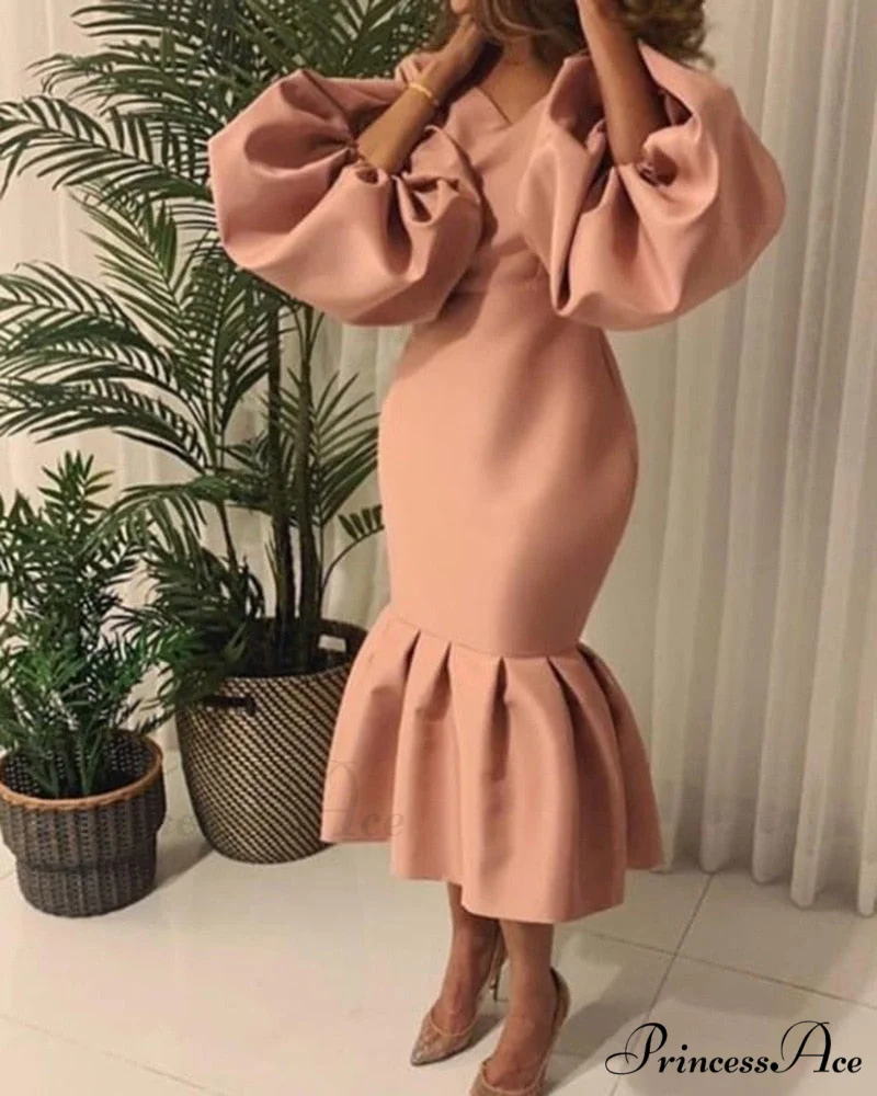 Autumn Spring Occasion Female V Neck Event BerryBetty Gown African Puff Sexy Bodycon Women Fashion Robes Sleeves Party Long Vestidos - Image 4