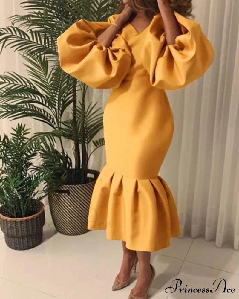Autumn Spring Occasion Female V Neck Event BerryBetty Gown African Puff Sexy Bodycon Women Fashion Robes Sleeves Party Long Vestidos - Image 6