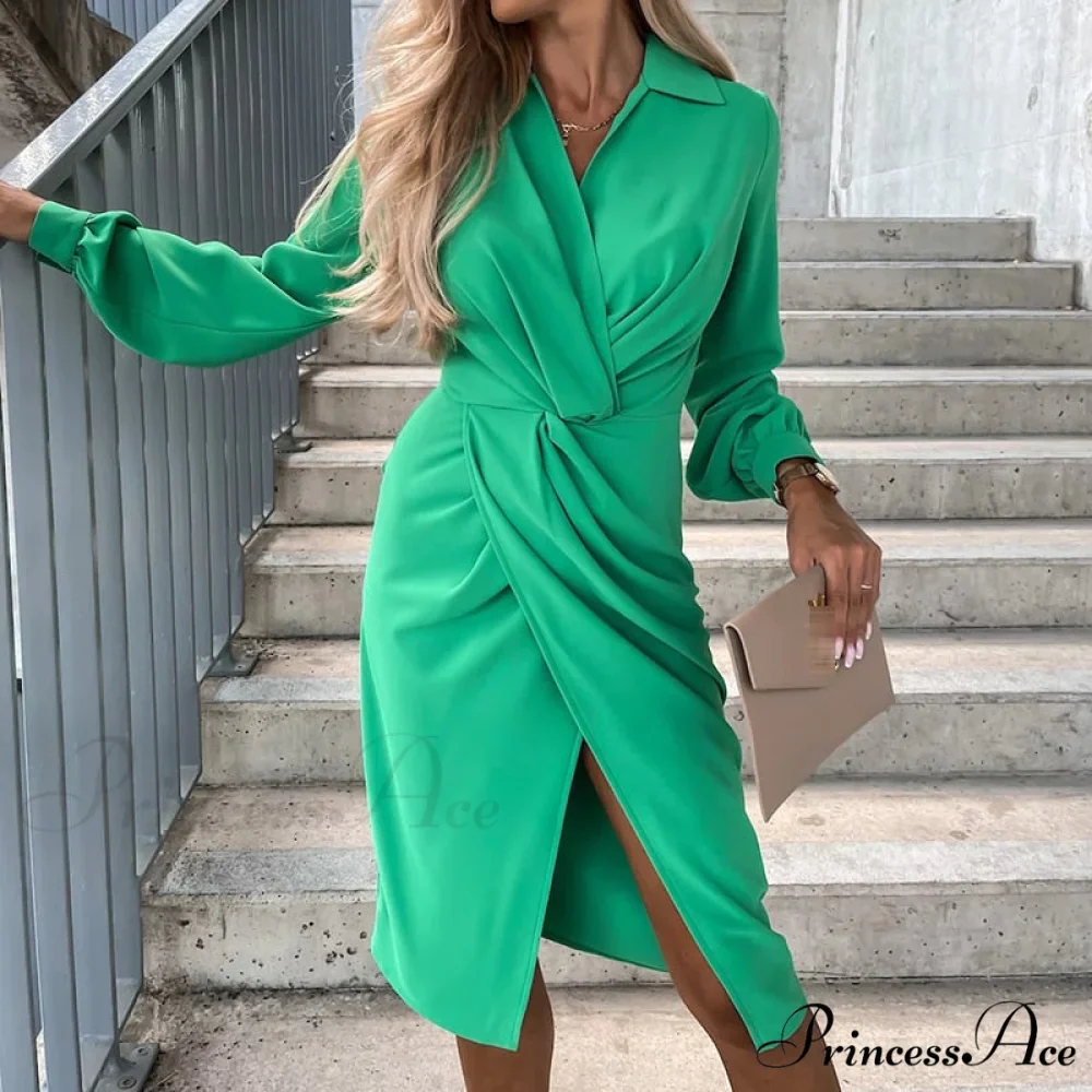Neck V Elegant Slim Gown Party Cross for Fit Women - Image 3