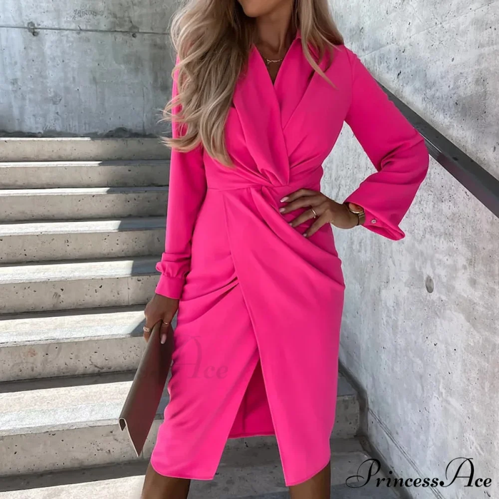 Neck V Elegant Slim Gown Party Cross for Fit Women - Image 6