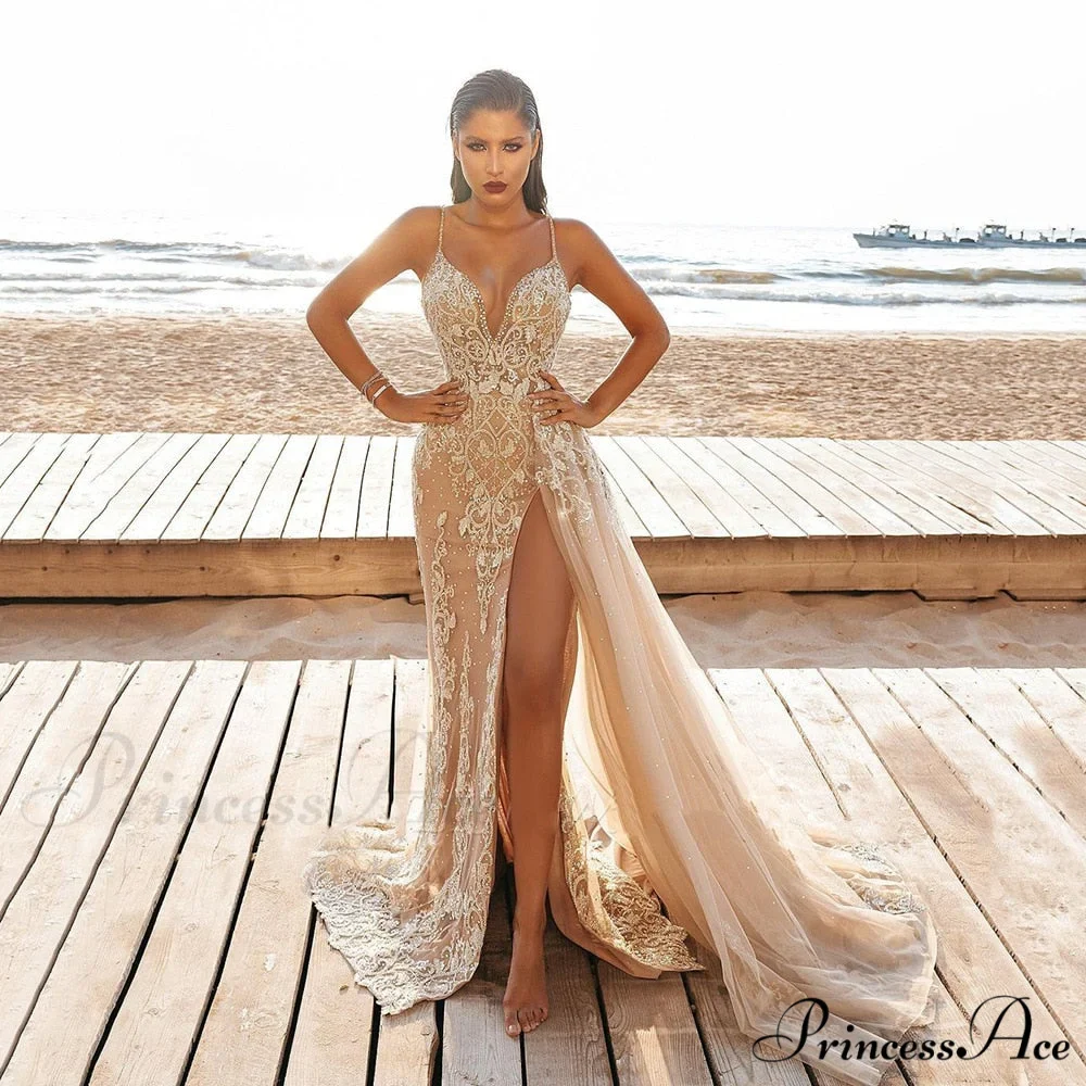 V - Party for Sequined Evening Elegant Wedding Gown Neck Women Deep Full-Length Wear - Image 2