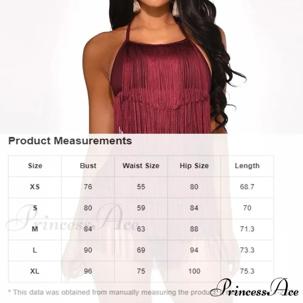 Party Fringe Bandage Halter Warm-Season Club Bodycon Tassel Gown Mini Casual 2024 Gown Backless Vestidos - Image 2