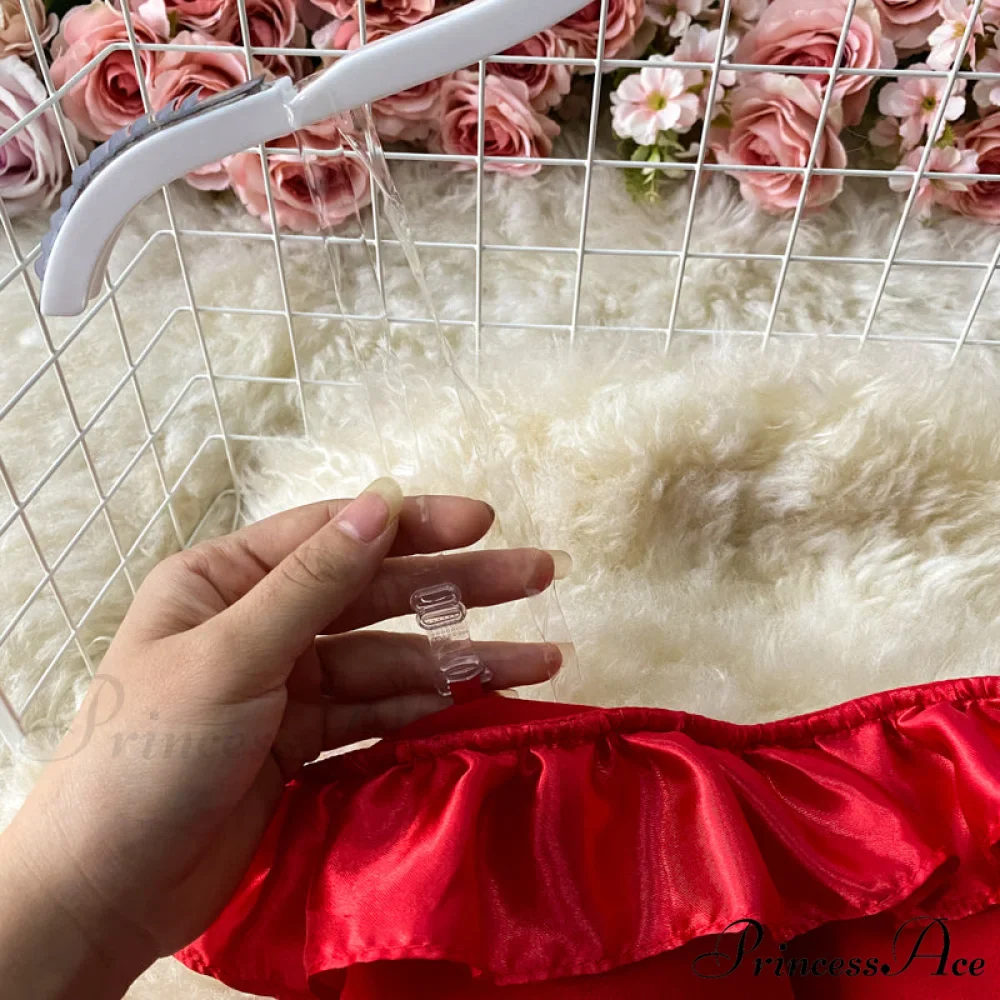 Women Sexy Female Dresses Patchwork Bodycon Strapless Gown Red Mesh Party Dinner Slim Strap Warm-Season Long Spaghetti Dress - Image 10