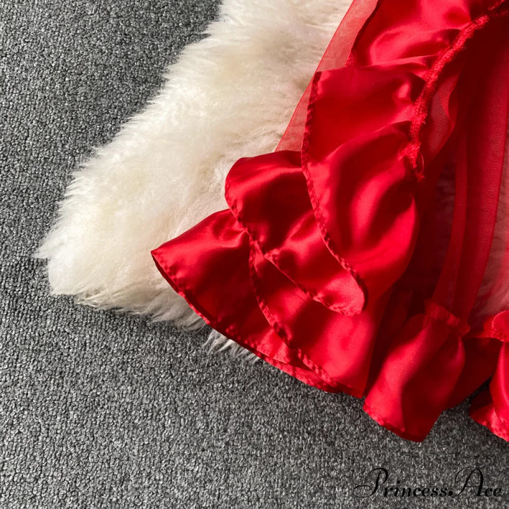 Women Sexy Female Dresses Patchwork Bodycon Strapless Gown Red Mesh Party Dinner Slim Strap Warm-Season Long Spaghetti Dress - Image 13