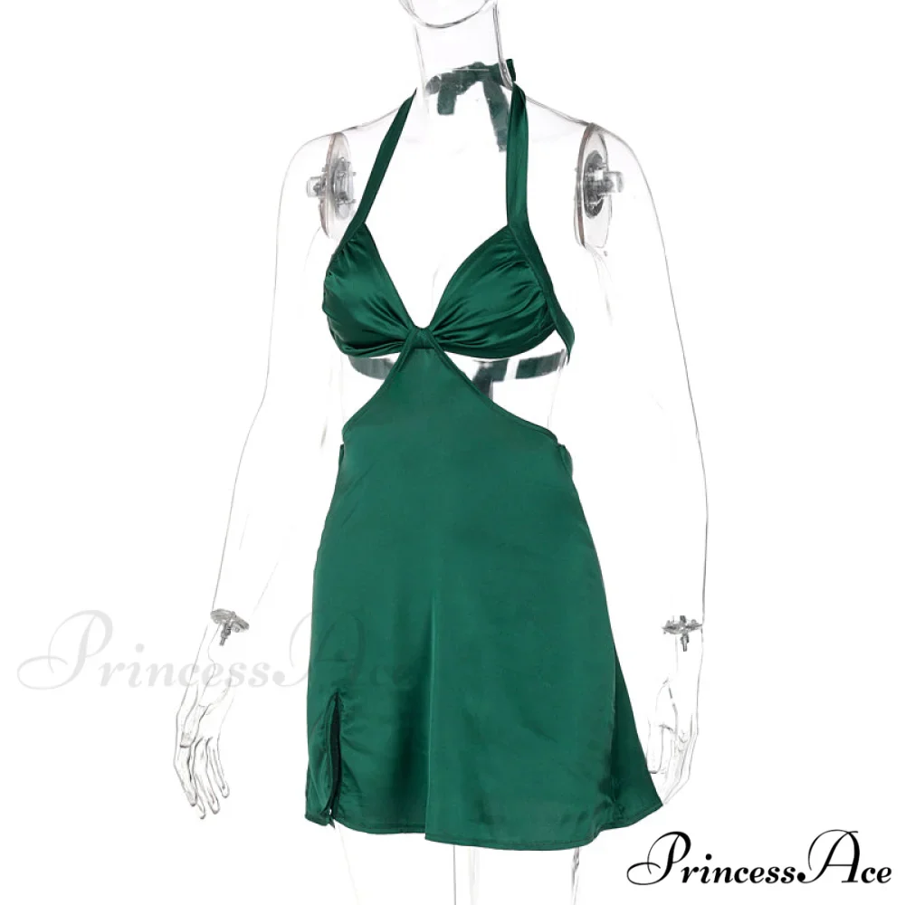 Halter Backless Bandage Women Slim Bodycon Hollow Out Warm-Season Mini Strapless Party Sexy Gown Dress - Image 34