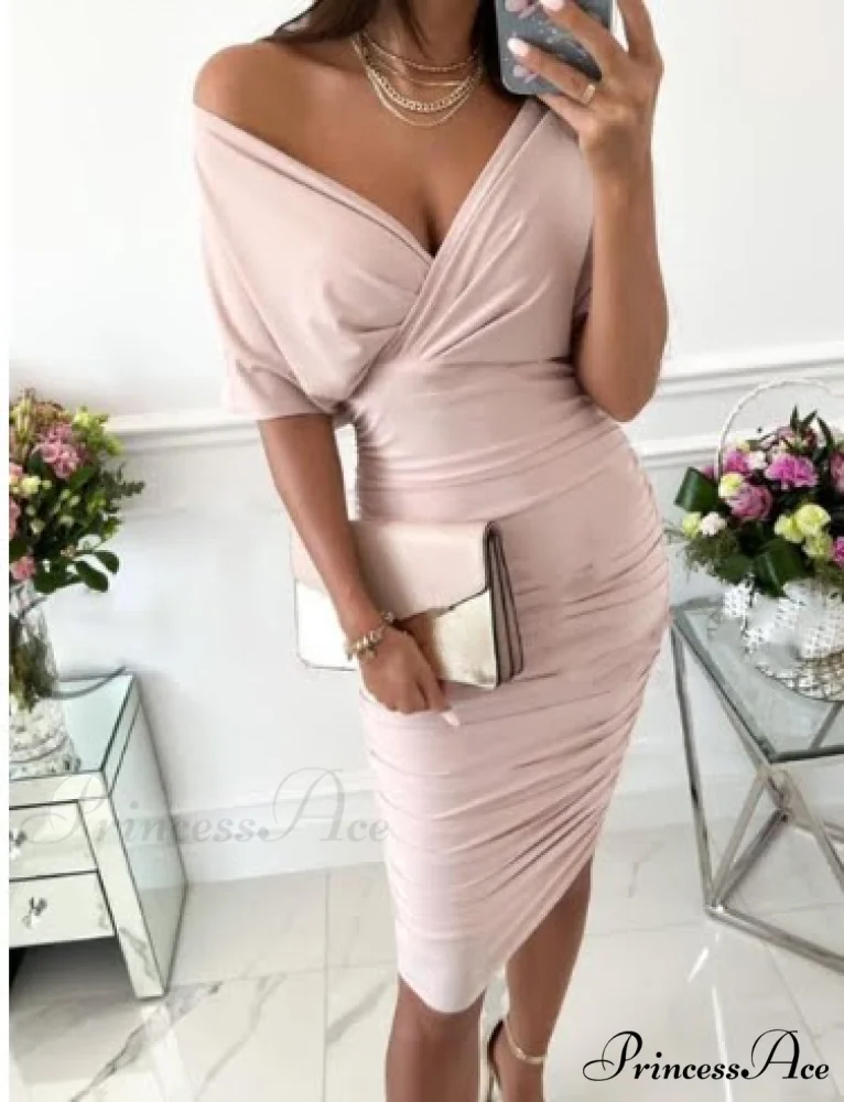 Gown with Bodycon and Spring Deep V Neck Lantern Sleeves Sashes - Image 4
