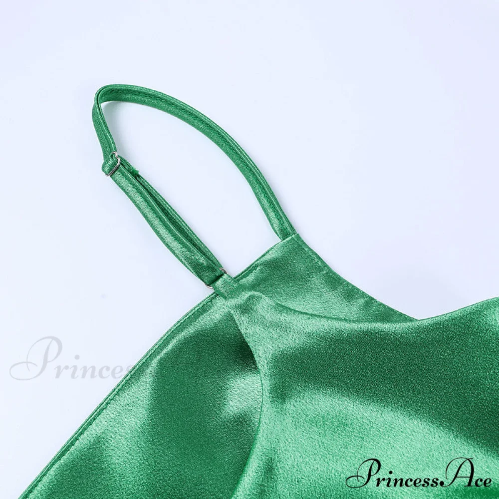 Evening Boxy Ruched Side Party Satin Solid Dresses Clubwear Gown Split Sleeveless Elegant Neckline Vestidos - Image 12