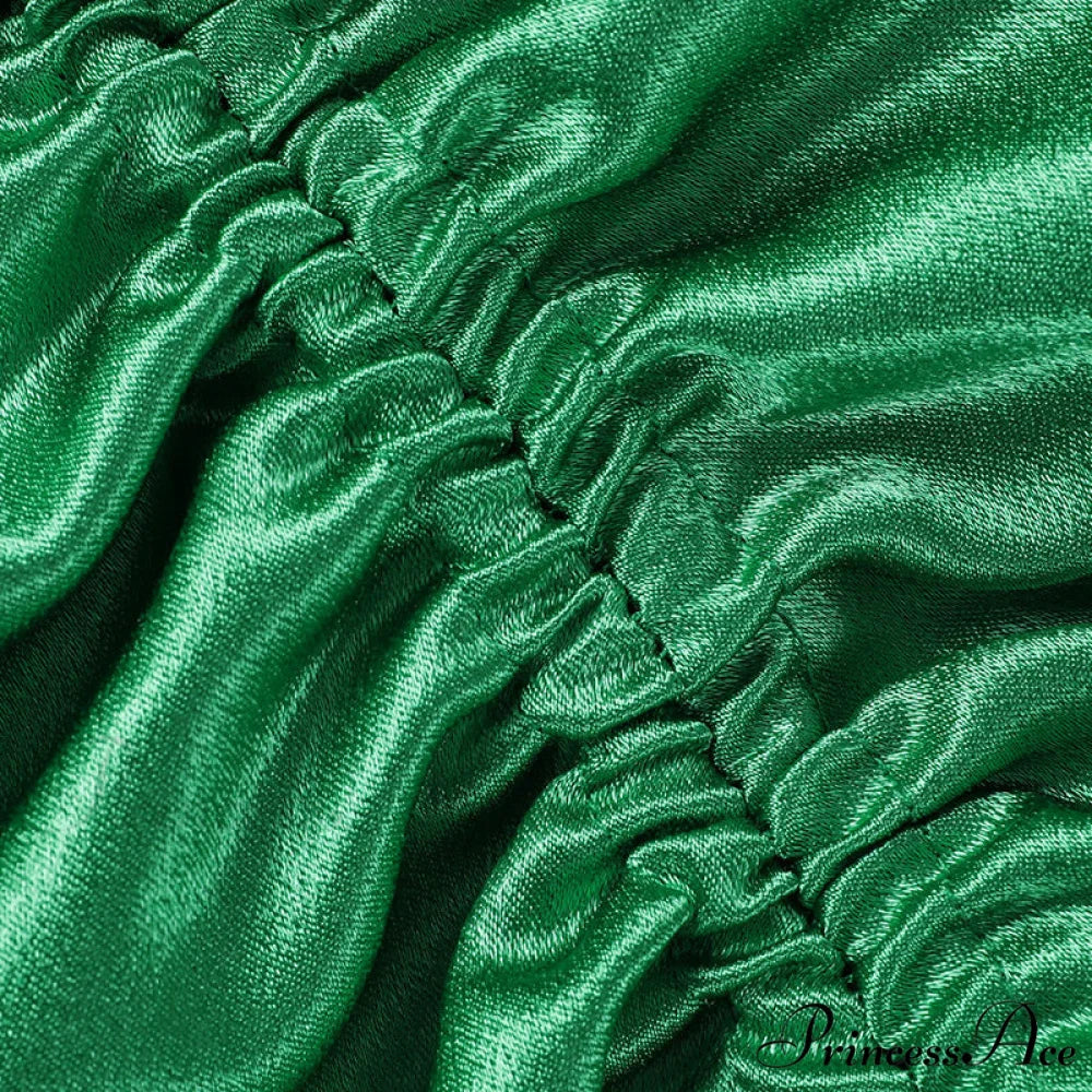 Evening Boxy Ruched Side Party Satin Solid Dresses Clubwear Gown Split Sleeveless Elegant Neckline Vestidos - Image 16