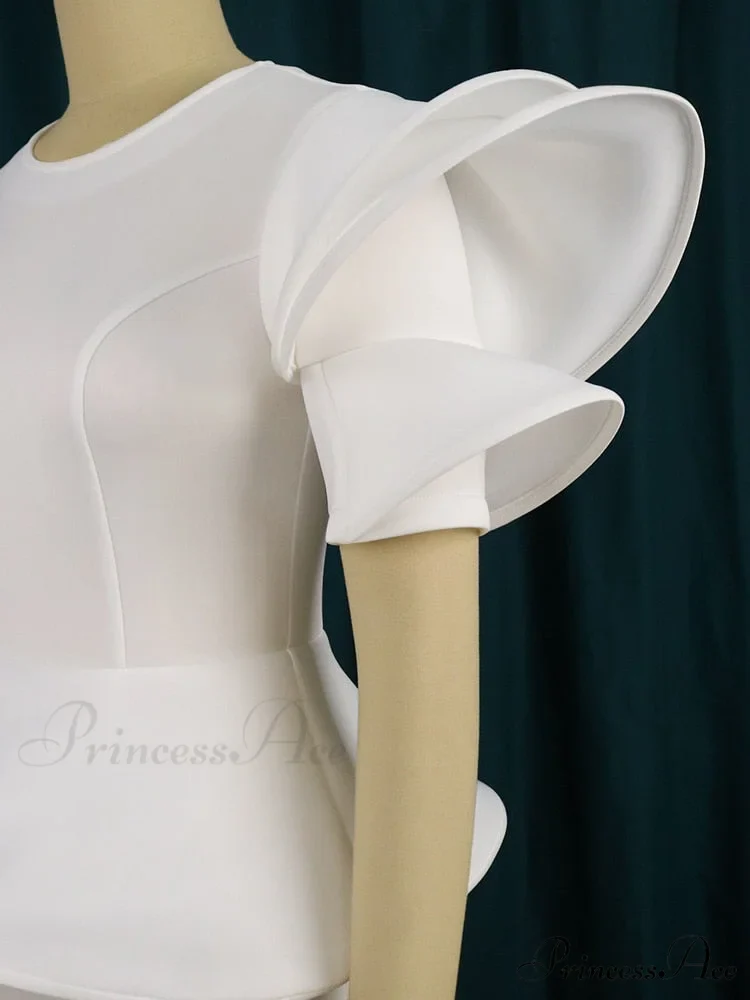 Brief Large with Ruffles Peplum - and Gown White Detail Party Sleeves Size - Image 6