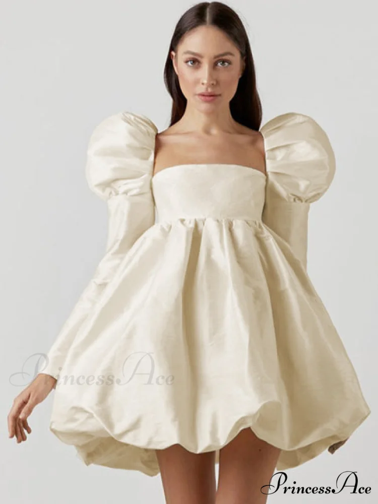Streetwear Party Backless Y2K in - Gown Long with Elegant Folded Mini - Puffy Gown - Dresses Ball Women - for Sleeves Gown Black - Image 2