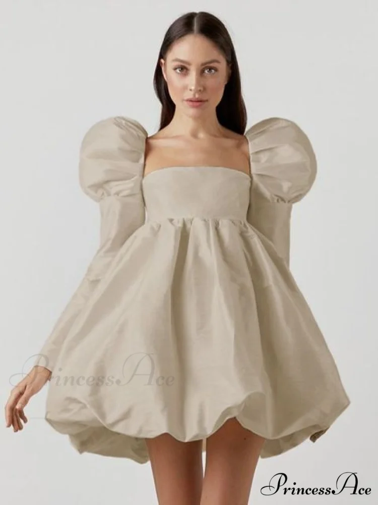 Streetwear Party Backless Y2K in - Gown Long with Elegant Folded Mini - Puffy Gown - Dresses Ball Women - for Sleeves Gown Black - Image 3