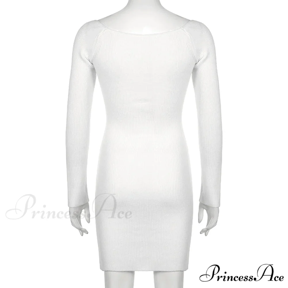 Knitted Sleeves Gown and Women Long Sweater Shoulder Off with Design - Image 14