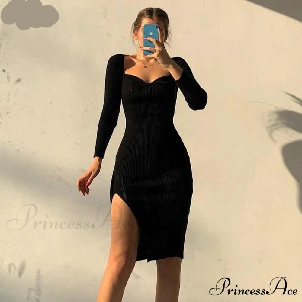 Knitted Sleeves Gown and Women Long Sweater Shoulder Off with Design - Image 8