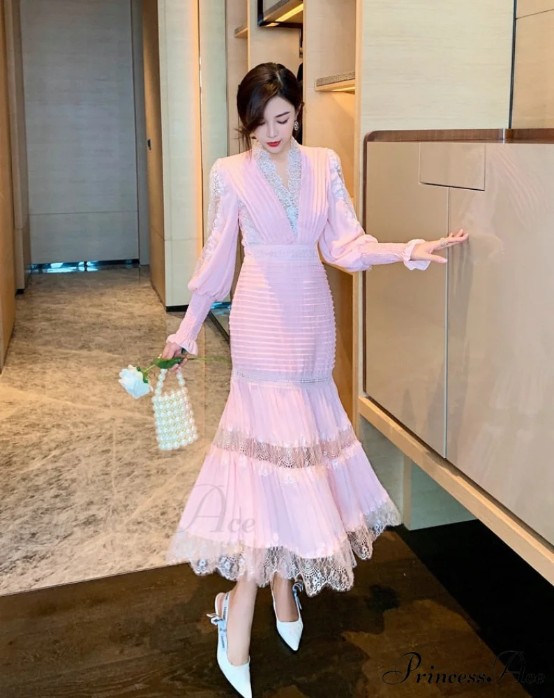 Breasted Arm Sexy Flower Long and Single with Embroidery Tulle Full-Length Warm-Season Party Gown Layer Lace Ruffle Robe - Image 6