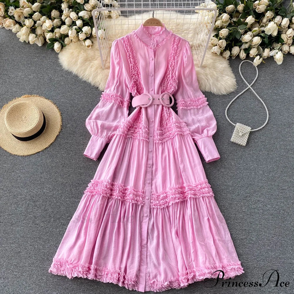 Breasted Arm Sexy Flower Long and Single with Embroidery Tulle Full-Length Warm-Season Party Gown Layer Lace Ruffle Robe - Image 9