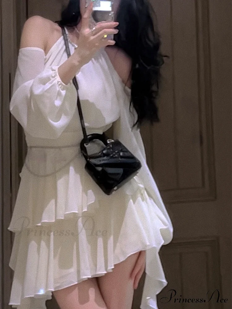 Casual Arm Autumn Korean Party Gown Long Mini Gown Fairy Elegant Fashion Brief Female - Image 6