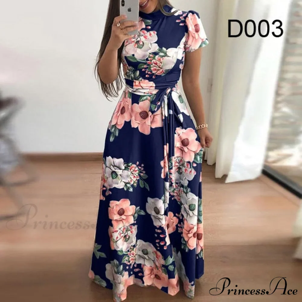 Robe Dresses Autumn Casual Full-Length Long Plus Size Flower Sashes Slim Arm Design Party Gown Spring S-5XL - Image 4