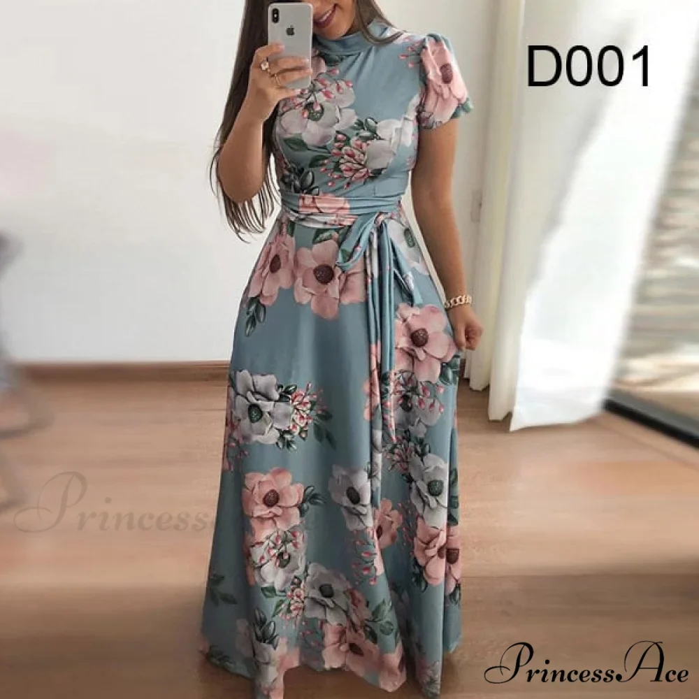 Robe Dresses Autumn Casual Full-Length Long Plus Size Flower Sashes Slim Arm Design Party Gown Spring S-5XL - Image 6
