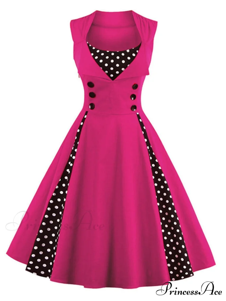 Vintage Dot Retro - Women's Warm-Season Pin Swing Casual Tunic Party Rockabilly Vestidos Up Gown S-4XL - Image 3