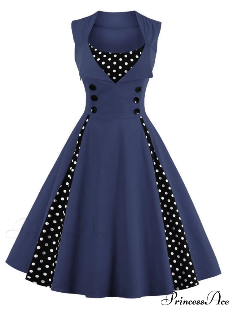 Vintage Dot Retro - Women's Warm-Season Pin Swing Casual Tunic Party Rockabilly Vestidos Up Gown S-4XL - Image 5