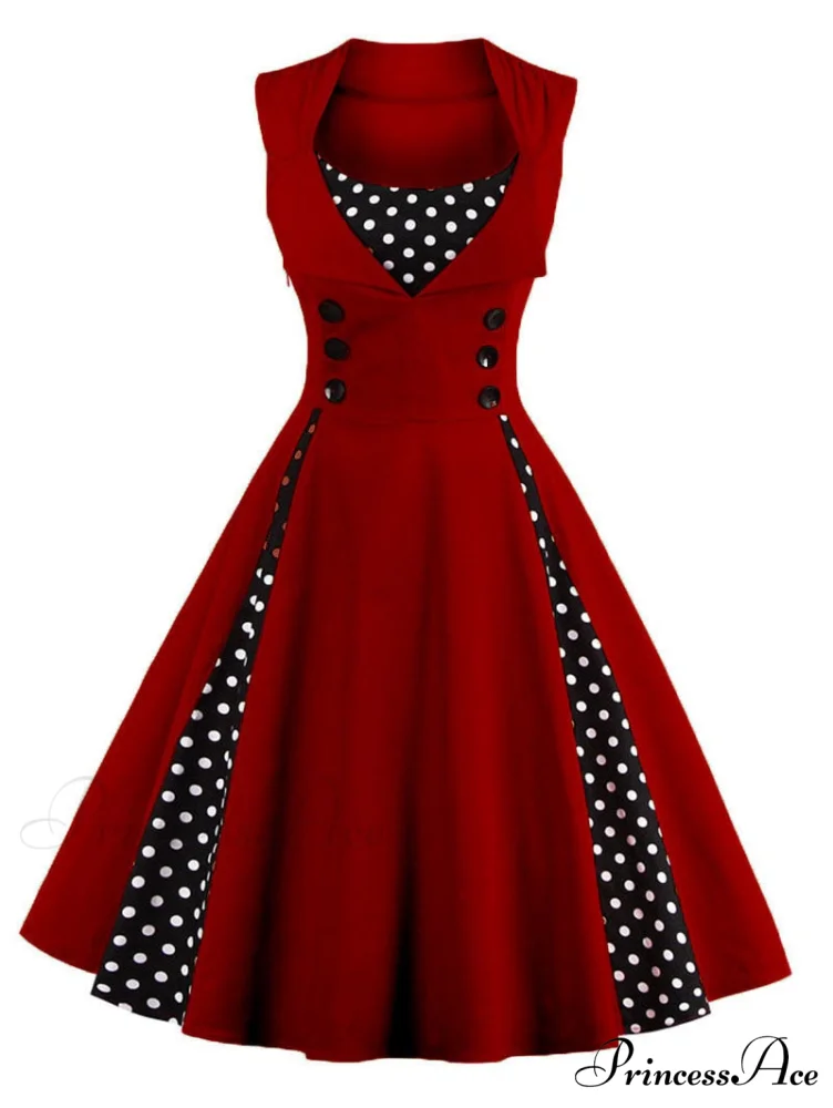 Vintage Dot Retro - Women's Warm-Season Pin Swing Casual Tunic Party Rockabilly Vestidos Up Gown S-4XL - Image 6