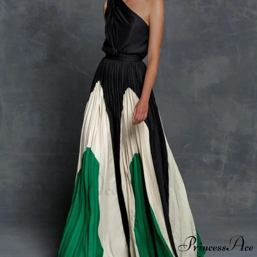 Patchwork Black Club Party High Night One Women's Gown Off - Street Shoulder Dress - Image 4