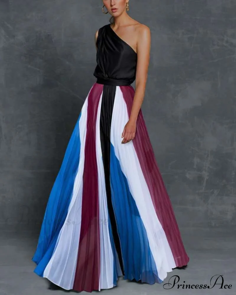 Patchwork Black Club Party High Night One Women's Gown Off - Street Shoulder Dress - Image 6