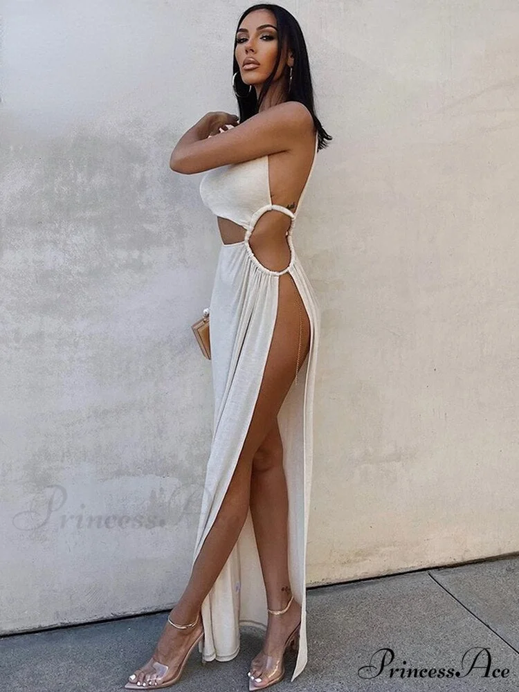 White Shoulder Parties - Women for Split Gown One for Gown and Full-Length Warm-Season Elegant Long Beachwear - Image 2