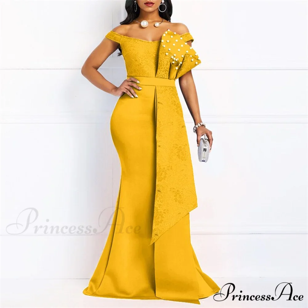 Gown Lace Elegant Embroidery Red Women Cut Low Party Beaded - - Mermaid Warm-Season Floor-Length - Image 5