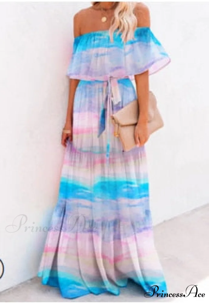 Women Gown Flowered Shoulder Streetwear Warm-Season for Off White - Elegant Casual Party The Long Style - Image 8