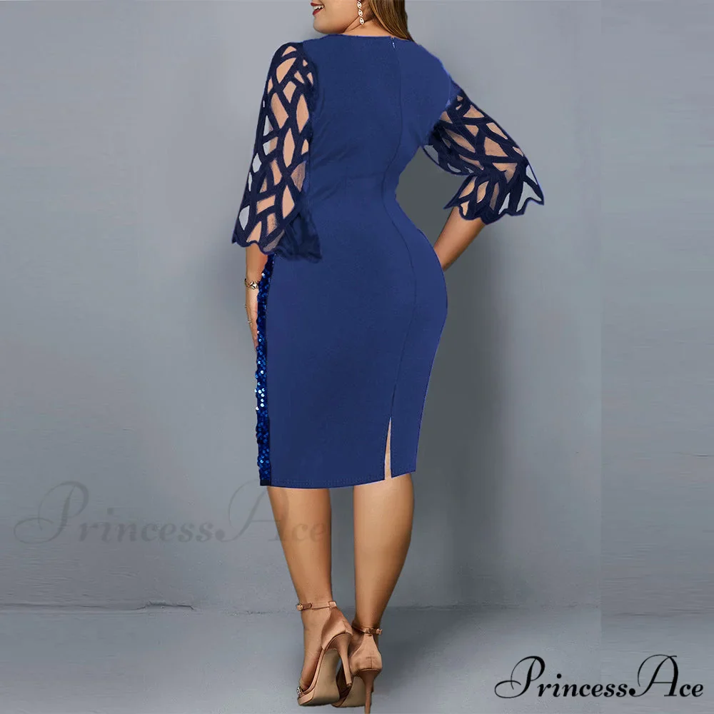 Size Elegant Evening Outfits Sequin Party Women Wedding Plus Bodycon - Warm-Season 4XL Gown - - for Green Gown 5XL - Image 2
