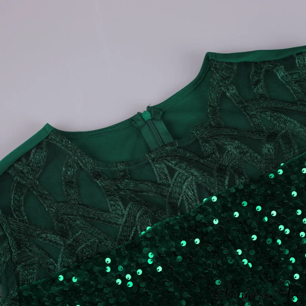 Size Elegant Evening Outfits Sequin Party Women Wedding Plus Bodycon - Warm-Season 4XL Gown - - for Green Gown 5XL - Image 25
