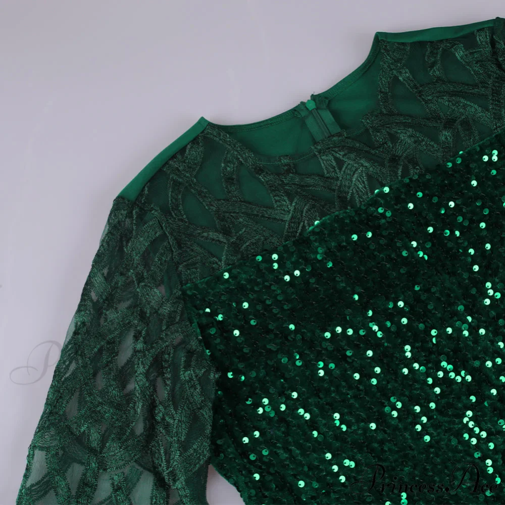 Size Elegant Evening Outfits Sequin Party Women Wedding Plus Bodycon - Warm-Season 4XL Gown - - for Green Gown 5XL - Image 26