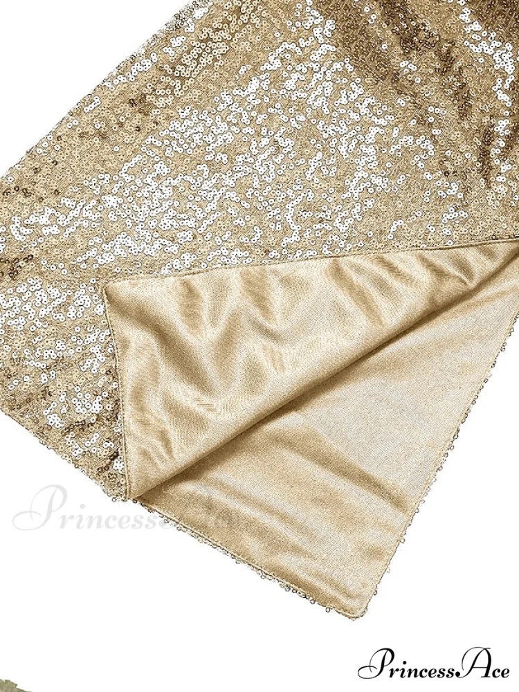Elegant Women's Silver Party 2024 Crew Gown Sequins Semi Sizes Split Formal Sequin Gown Neck Mini Brief Gold Sleeveless S-XXL - Image 7