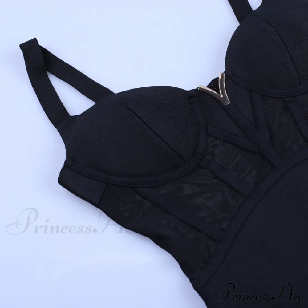 Black Gown Corset Elegant Insert with Party Bodycon Evening - Mesh Bandage Clubwear - Image 17