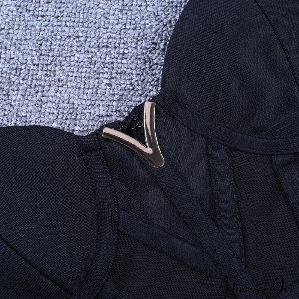 Black Gown Corset Elegant Insert with Party Bodycon Evening - Mesh Bandage Clubwear - Image 19