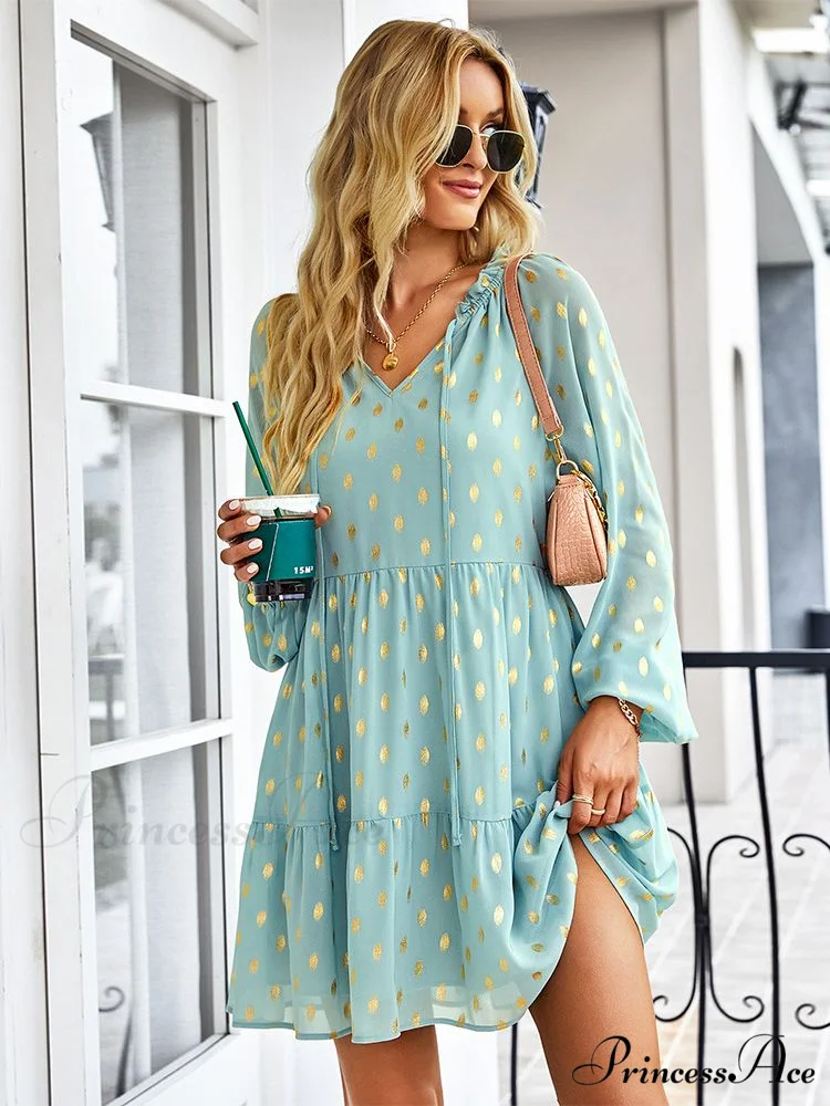 Chiffon for Vintage Gown Casual Bohemian Brief Party Women Design Dot - Sundress - Image 2
