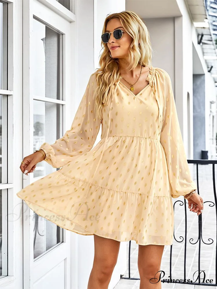 Chiffon for Vintage Gown Casual Bohemian Brief Party Women Design Dot - Sundress - Image 3