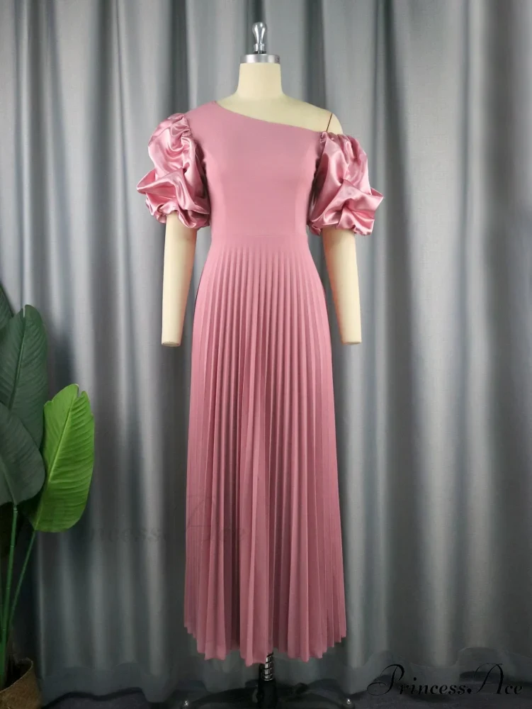 for Pink Gown Full-Length Arm Shoulder Evening Cold Ruched Women - Image 2